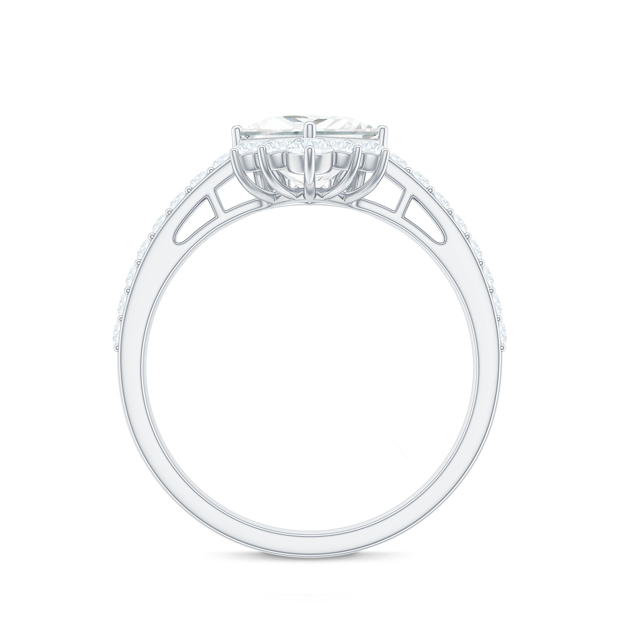 1.75 CT Princess Cut Solitaire Zircon Designer Engagement Ring