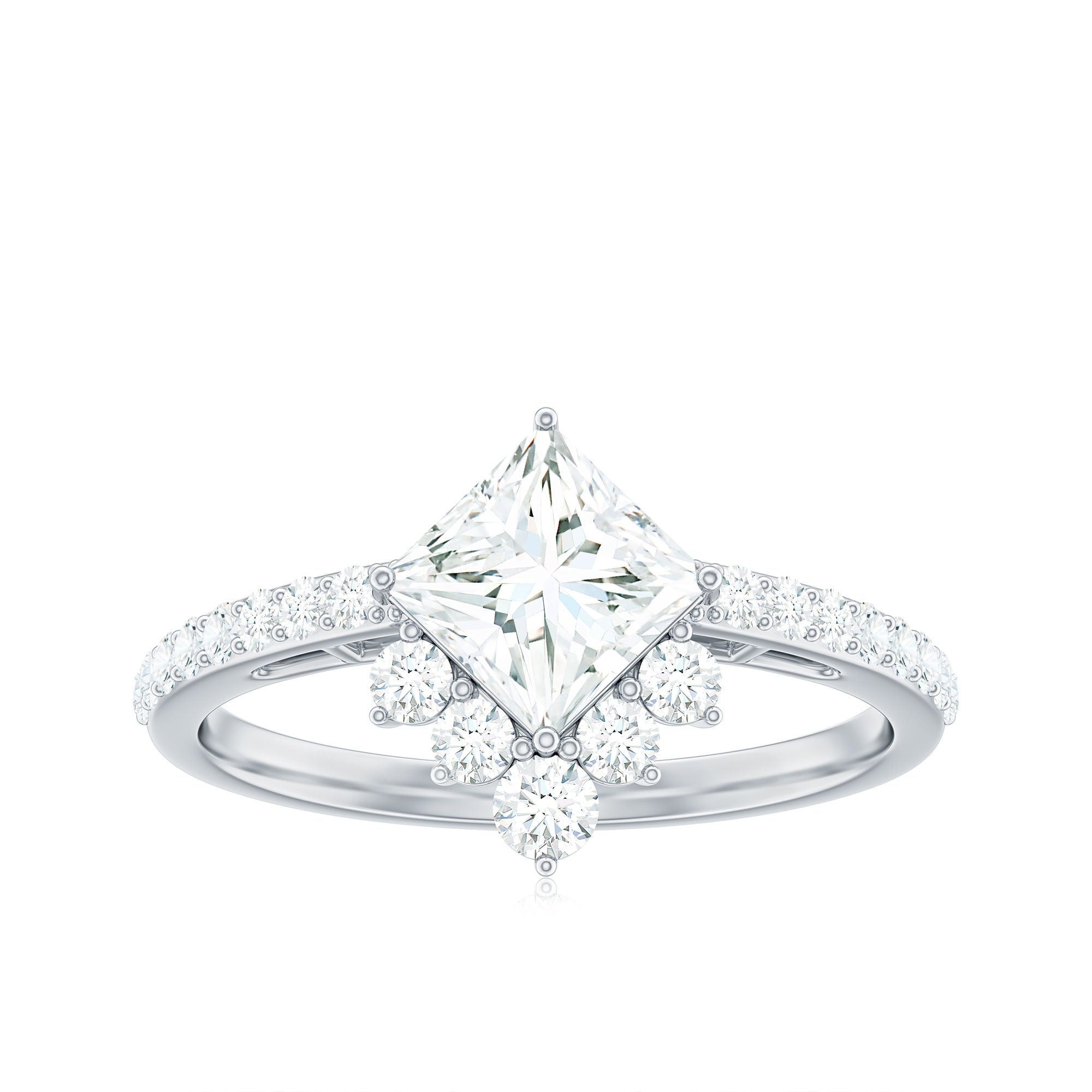 1.75 CT Princess Cut Solitaire Zircon Designer Engagement Ring
