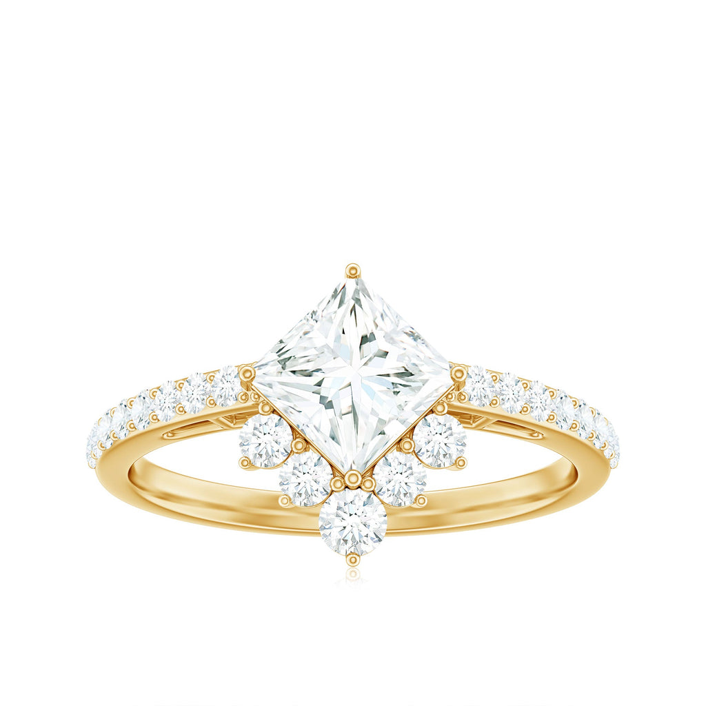 1.75 CT Princess Cut Solitaire Zircon Designer Engagement Ring