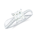 1 Carat Princess Cut Cubic Zirconia Solitaire Engagement Ring