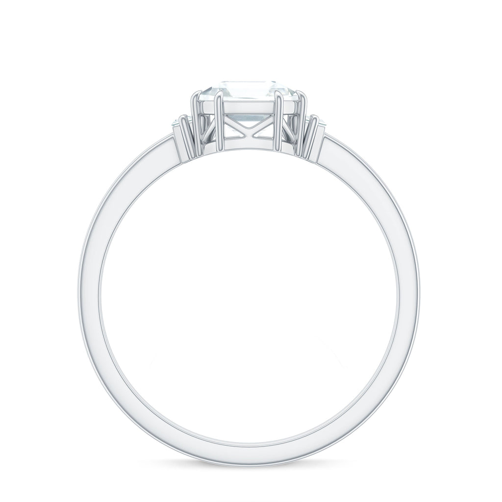 1.50 CT Asscher Cut Solitaire Zircon Engagement Ring