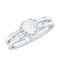 Zircon Solitaire Double Band Ring
