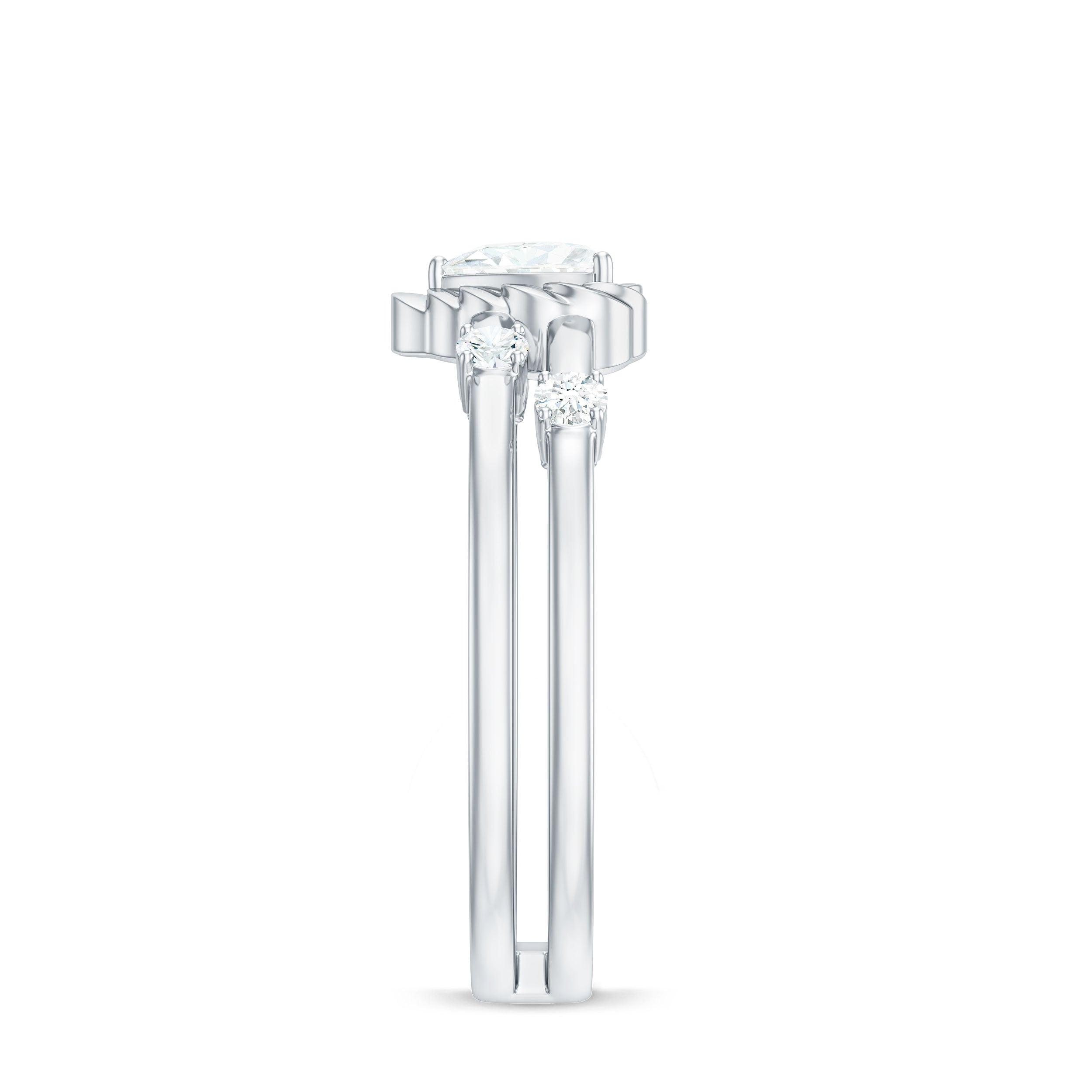 Zircon Solitaire Double Band Ring