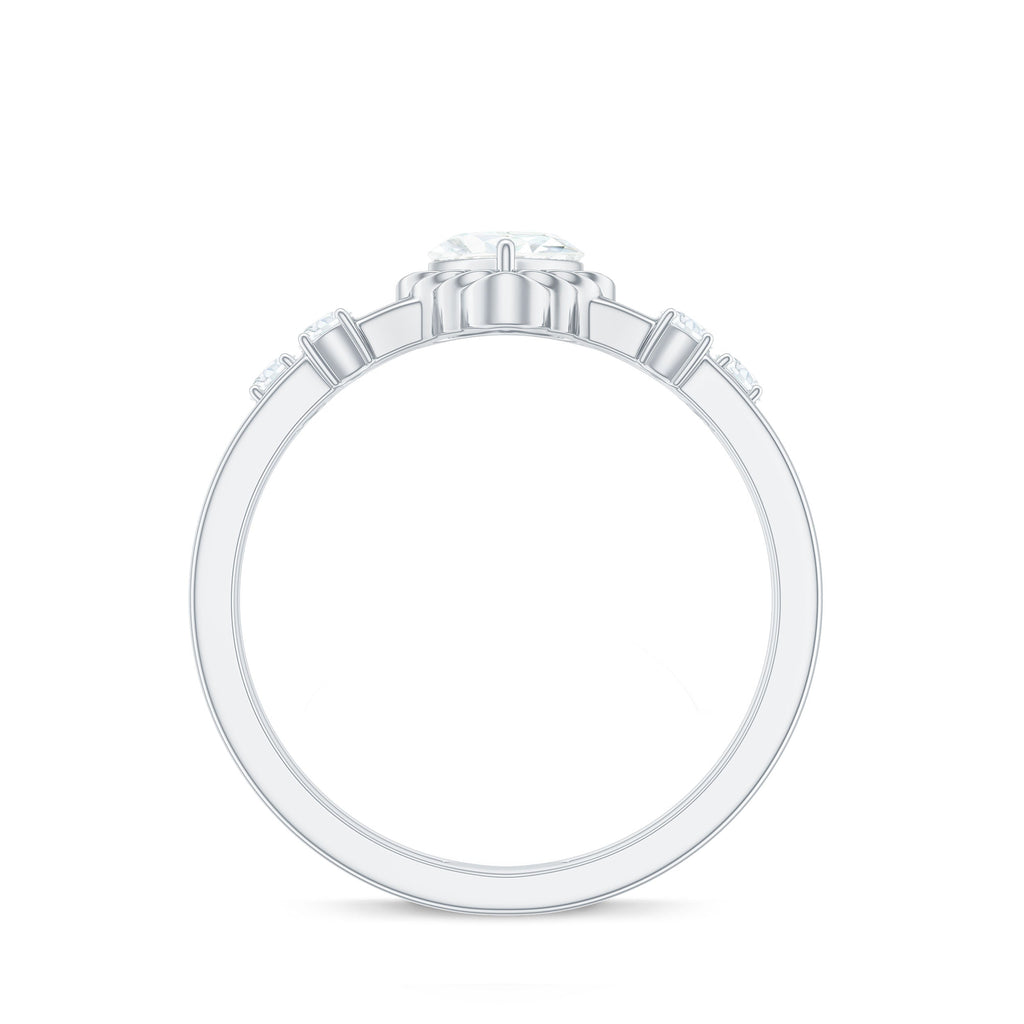 Zircon Solitaire Double Band Ring