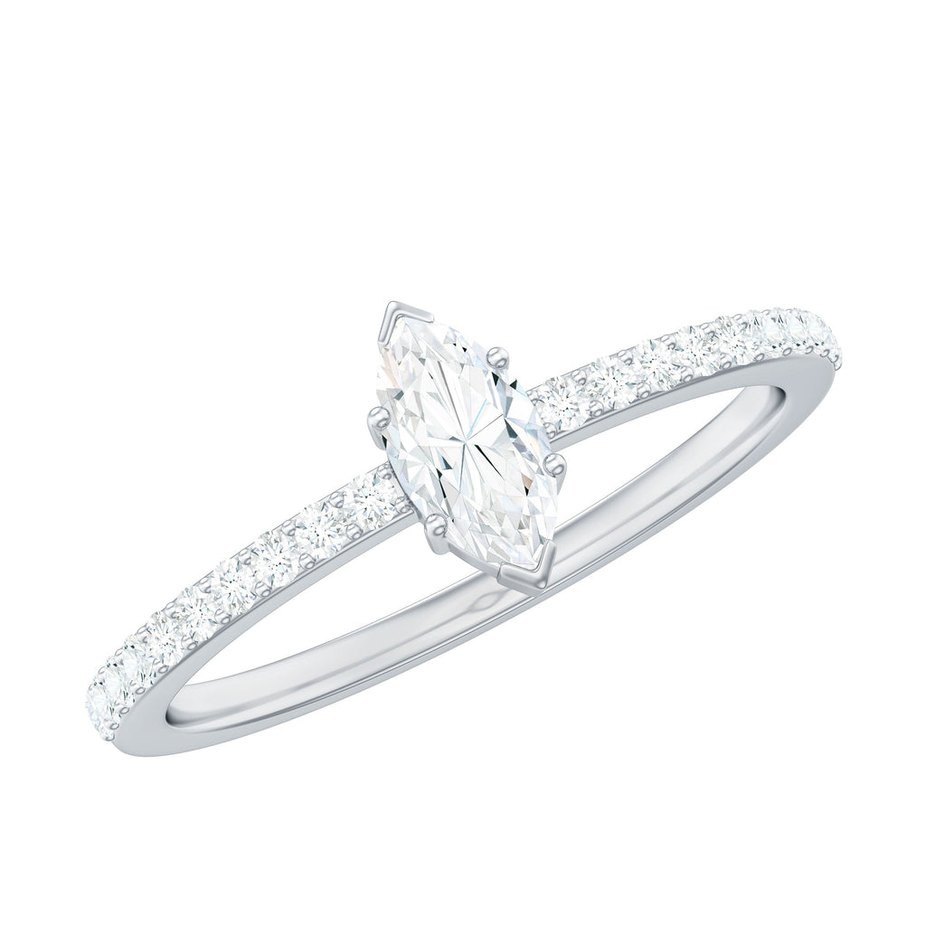Marquise Cut Moissanite Solitaire Promise Ring for Women