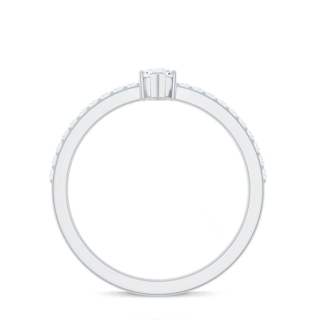 Marquise Cut Moissanite Solitaire Promise Ring for Women