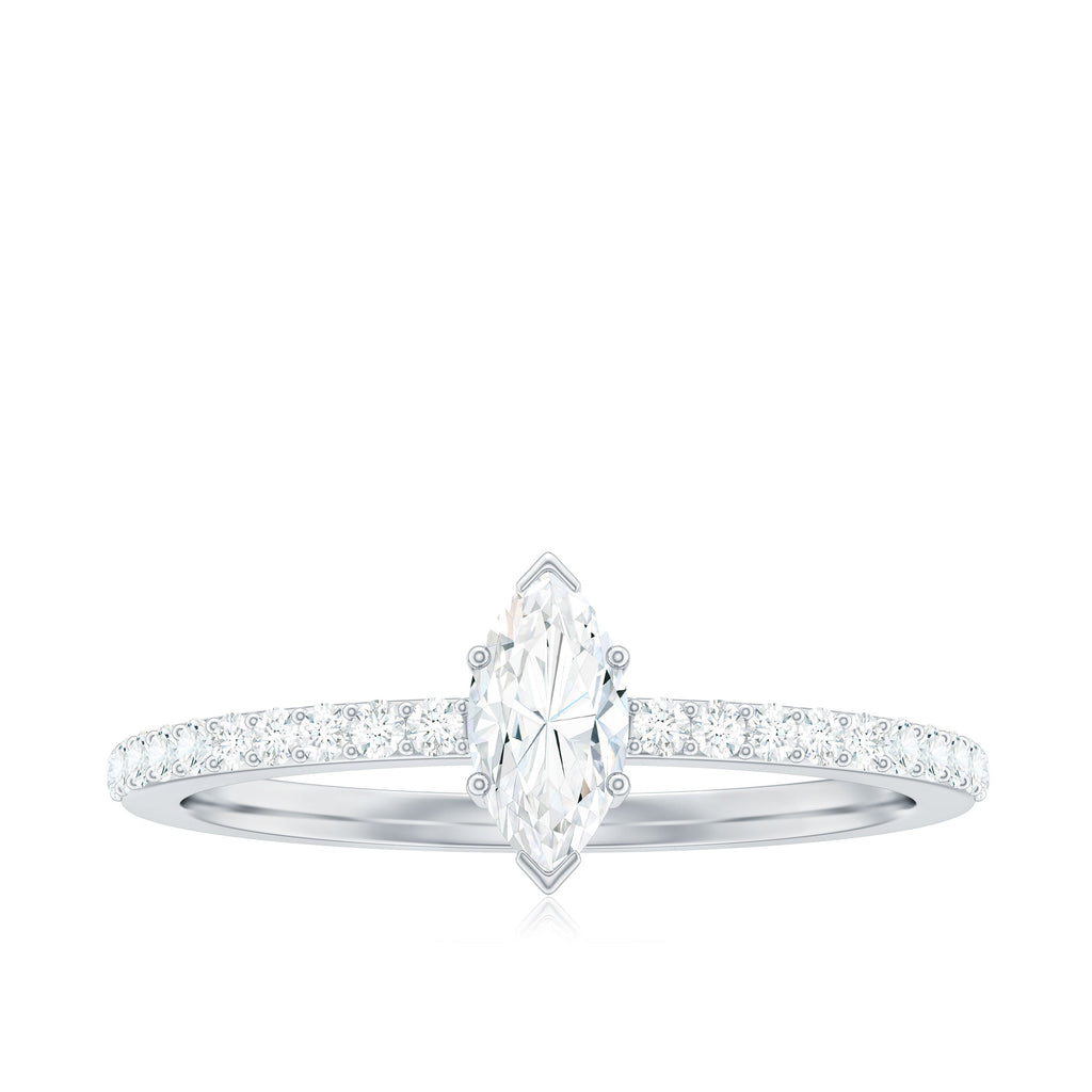 Marquise Cut Moissanite Solitaire Promise Ring for Women