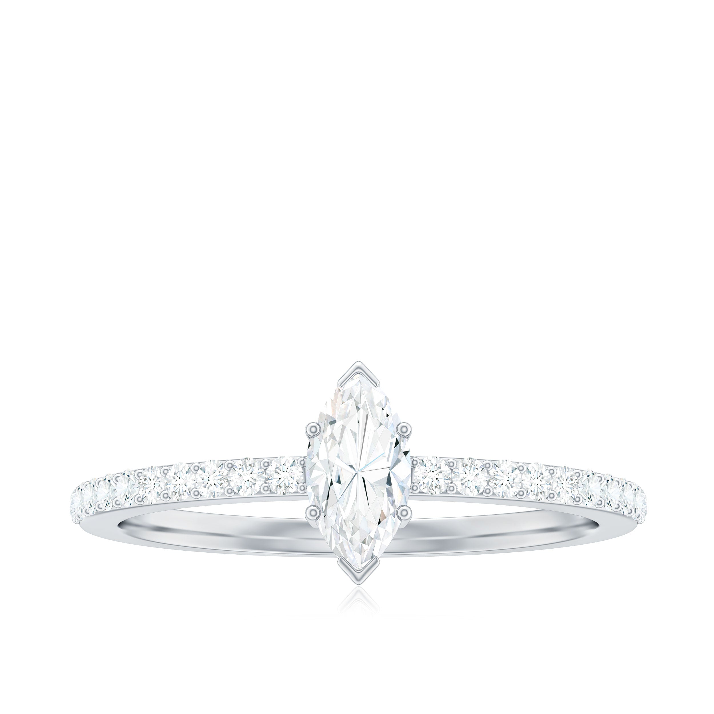 Marquise Cut Moissanite Solitaire Promise Ring for Women