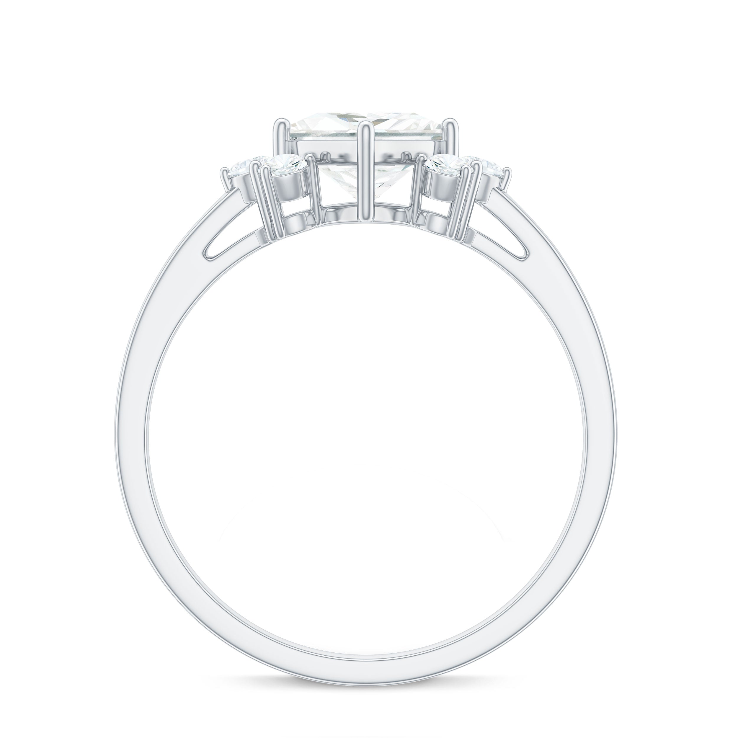 1 CT Princess Cut Cubic Zirconia Engagement Ring in Prong Setting