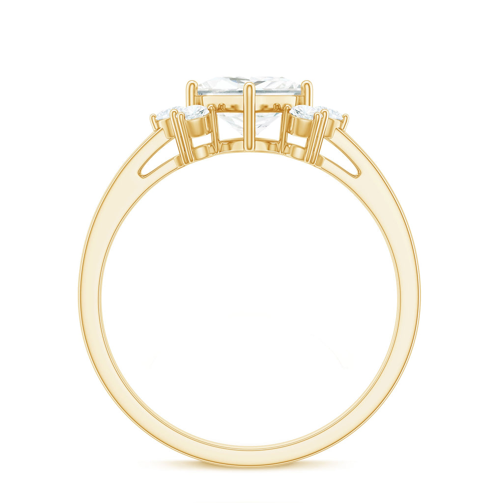 1 CT Princess Cut Cubic Zirconia Engagement Ring in Prong Setting
