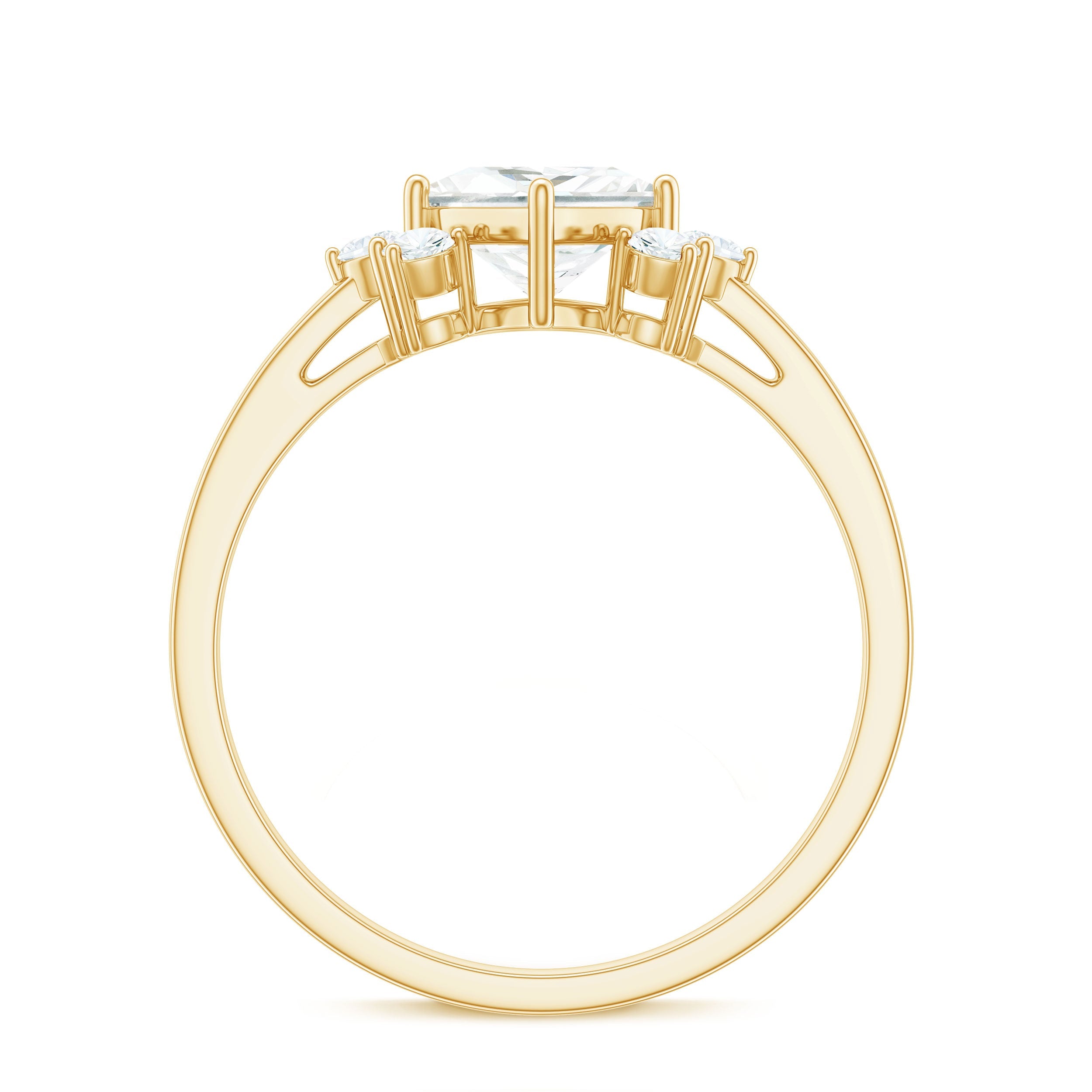 1 CT Princess Cut Cubic Zirconia Engagement Ring in Prong Setting