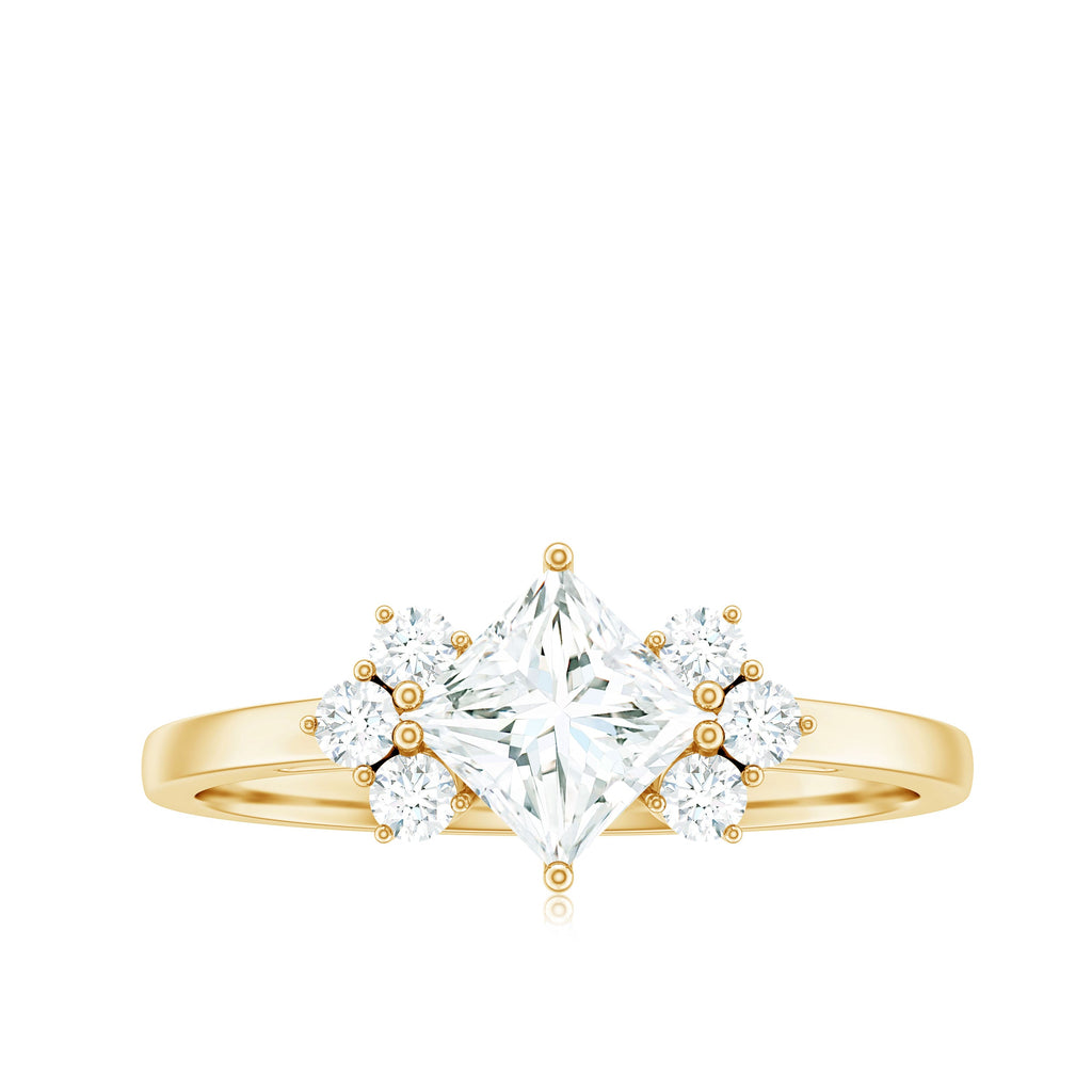 1 CT Princess Cut Cubic Zirconia Engagement Ring in Prong Setting
