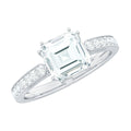 2 Carat Asscher Cut Solitaire CZ Diamond Engagement Ring
