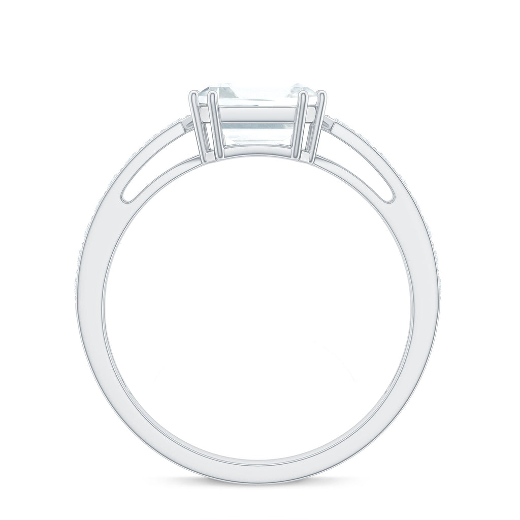 2 Carat Asscher Cut Solitaire CZ Diamond Engagement Ring