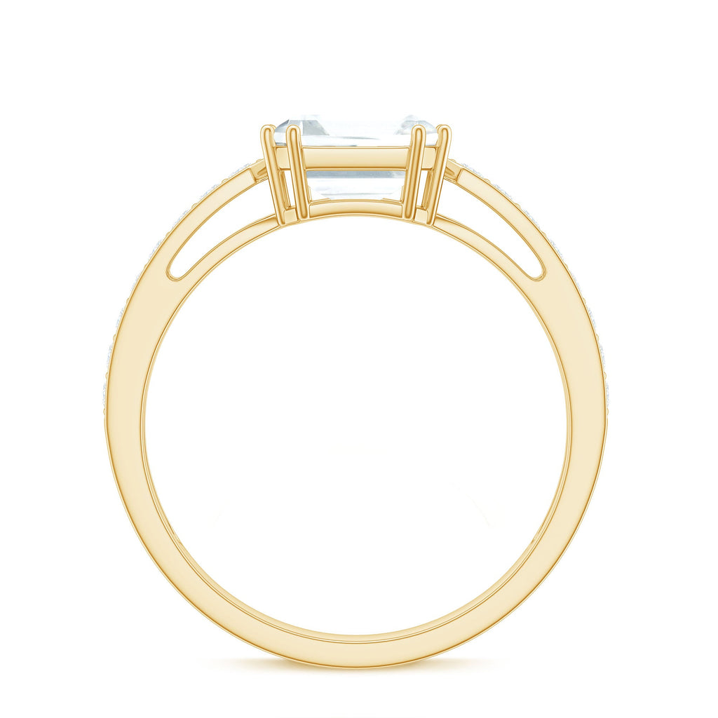 2 Carat Asscher Cut Solitaire CZ Diamond Engagement Ring