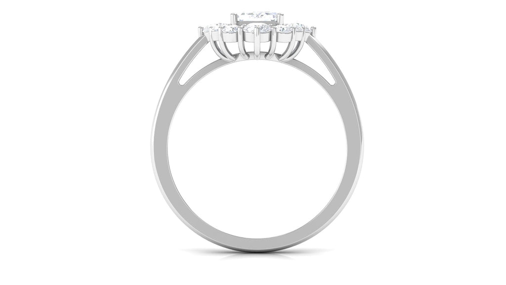 2.50 CT Octagon Cut Zircon Halo Engagement Ring