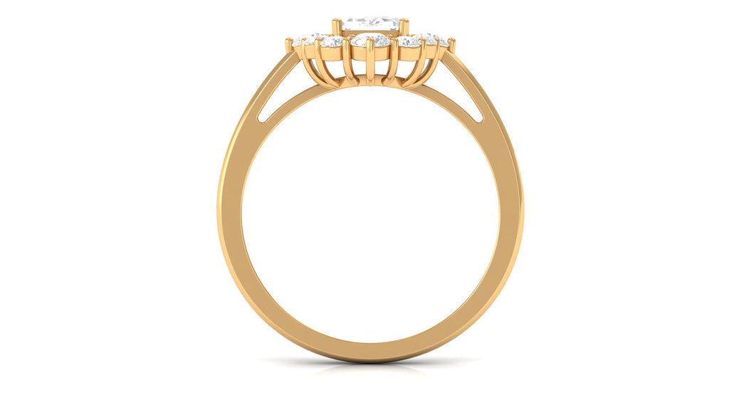 2.50 CT Octagon Cut Zircon Halo Engagement Ring