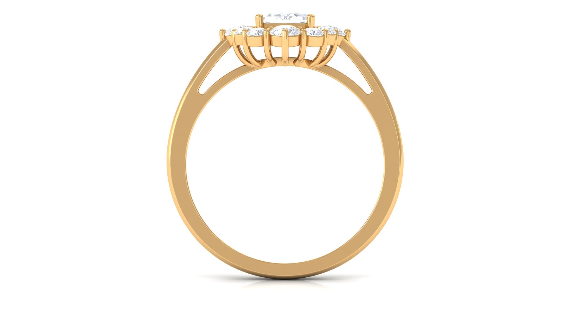 2.50 CT Octagon Cut Zircon Halo Engagement Ring