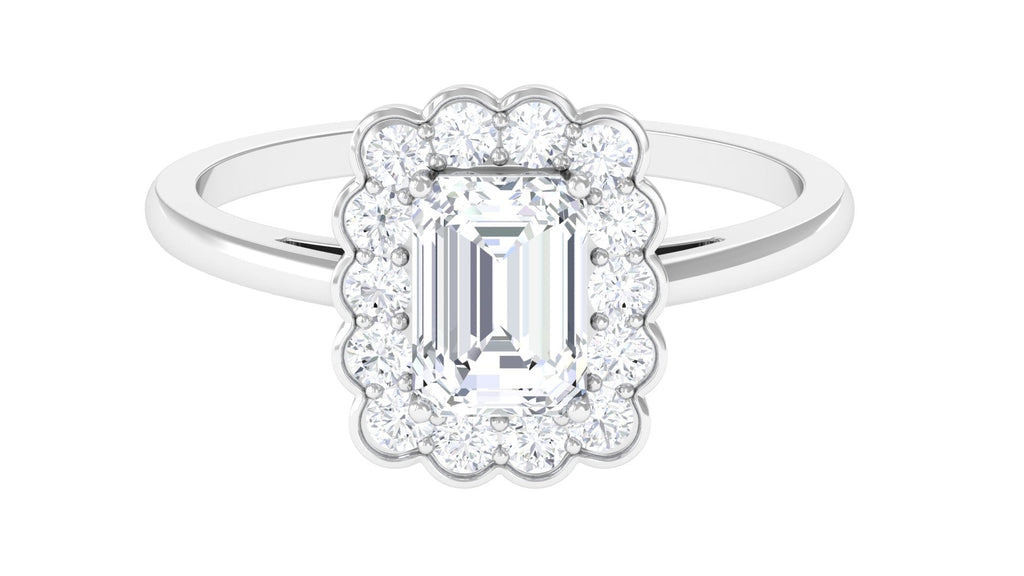 2.25 CT Octagon Cut Zircon Statement Engagement Ring with Halo