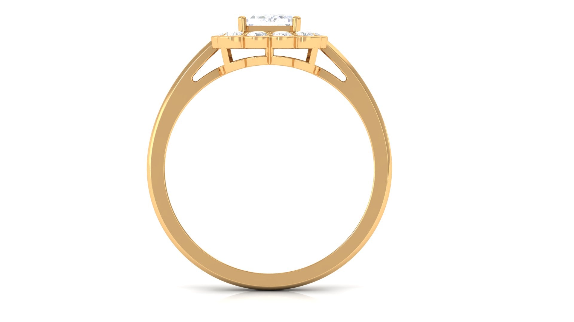 2.25 CT Octagon Cut Zircon Statement Engagement Ring with Halo
