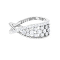 Designer Diamond Band Ring with Criss Cross Shank