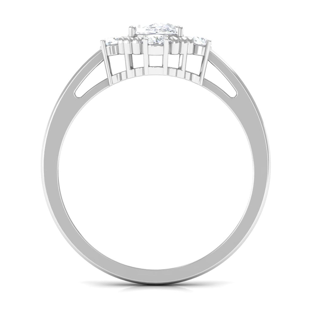 1 Carat Vintage Style Oval Cubic Zirconia Engagement Ring with Beaded Detail