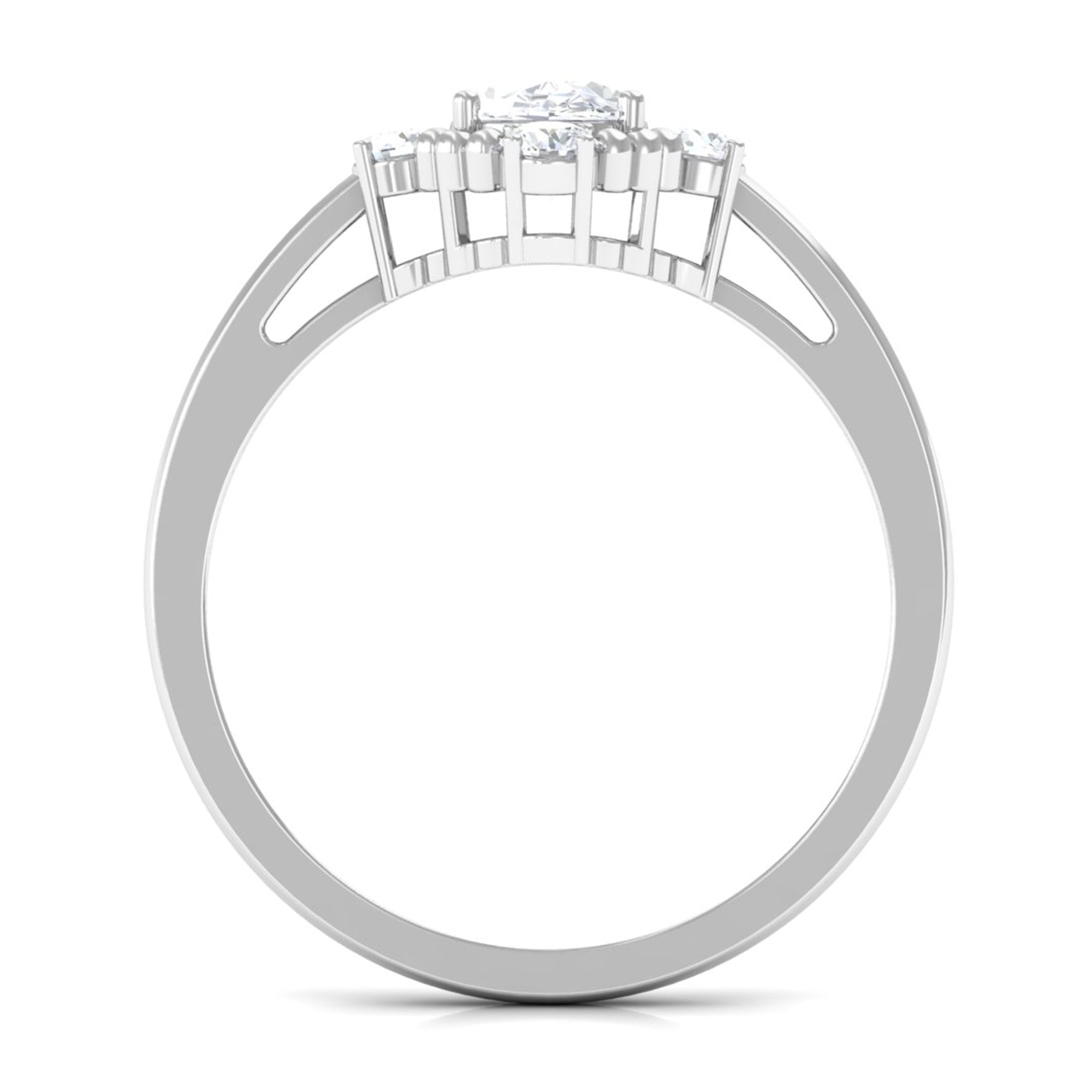 1 Carat Vintage Style Oval Cubic Zirconia Engagement Ring with Beaded Detail