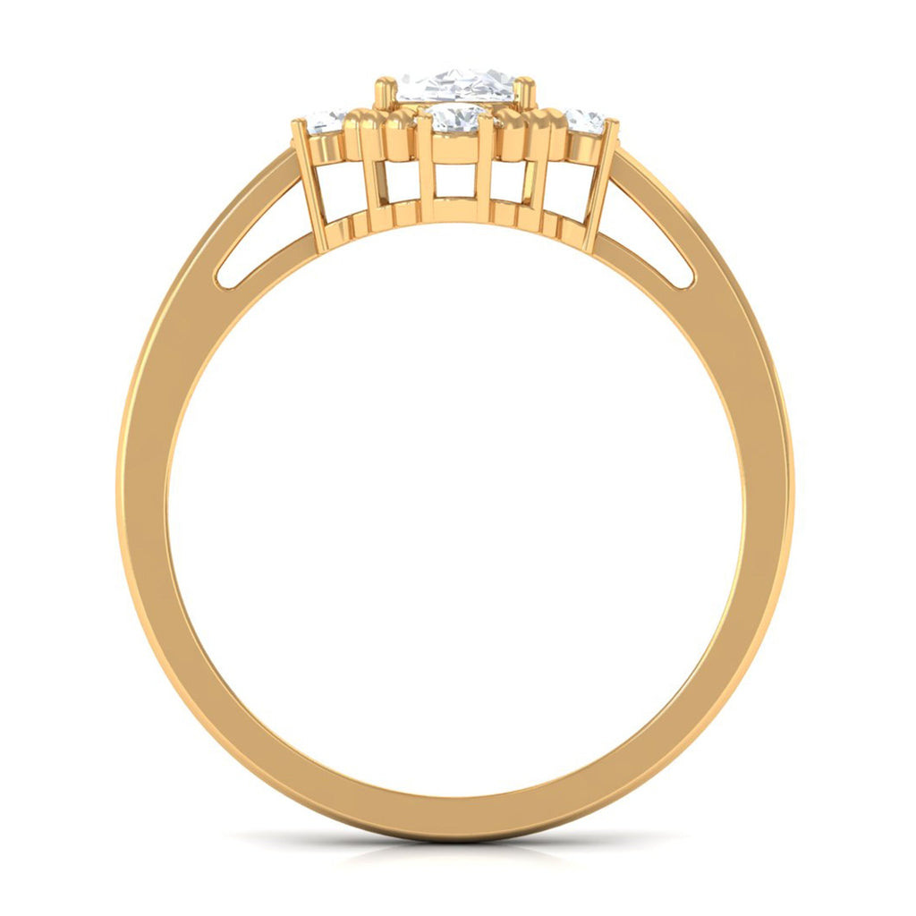 1 Carat Vintage Style Oval Cubic Zirconia Engagement Ring with Beaded Detail