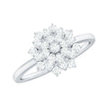 Certified Cubic Zirconia Flower Cluster Engagement Ring
