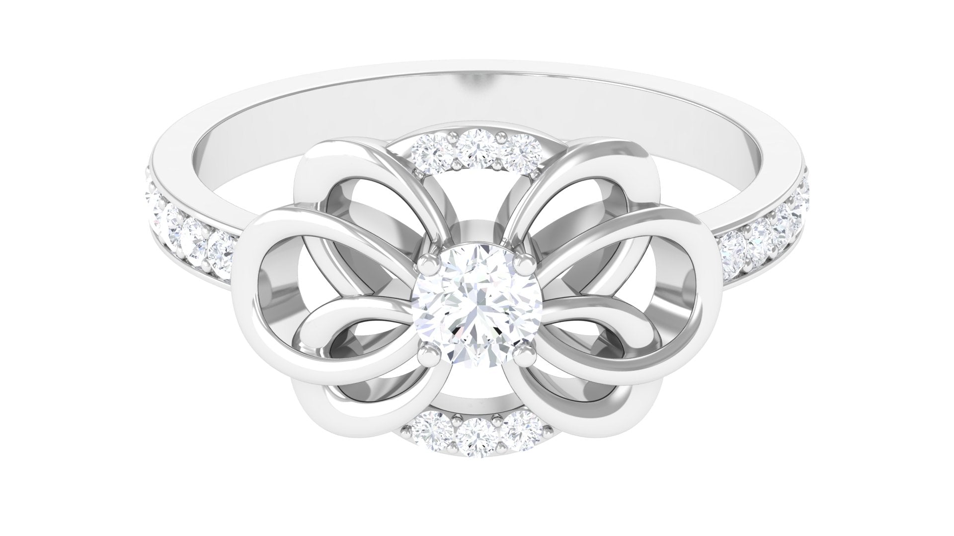 Nature Inspired Real Diamond Engagement Ring for Women