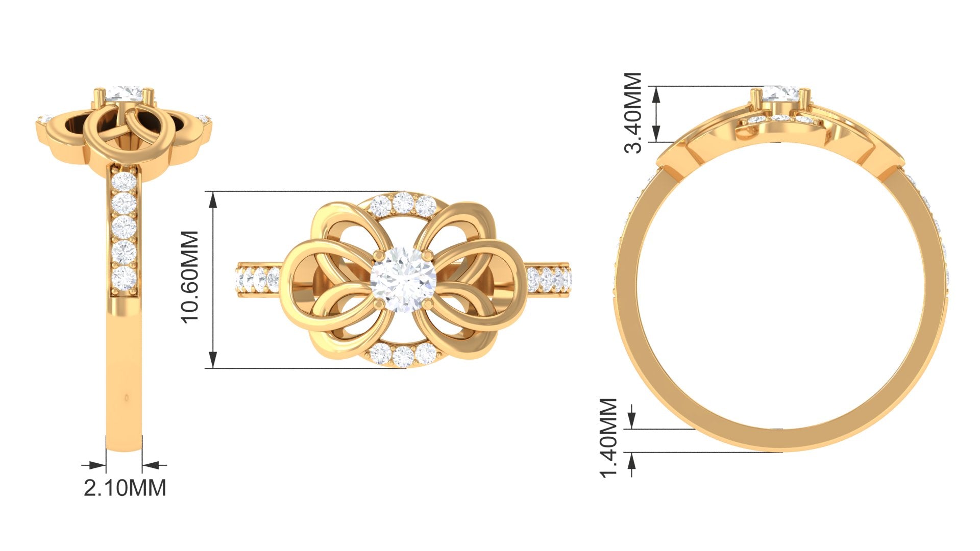 Nature Inspired Real Diamond Engagement Ring for Women