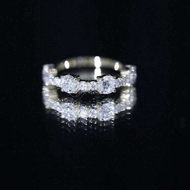 Cubic Zirconia Half Eternity Wedding Anniversary Ring