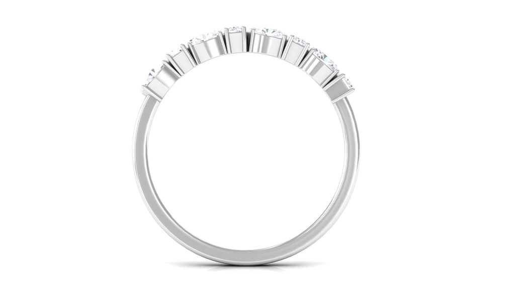 Oval and Baguette Cut Zircon Wedding Half Eternity Ring