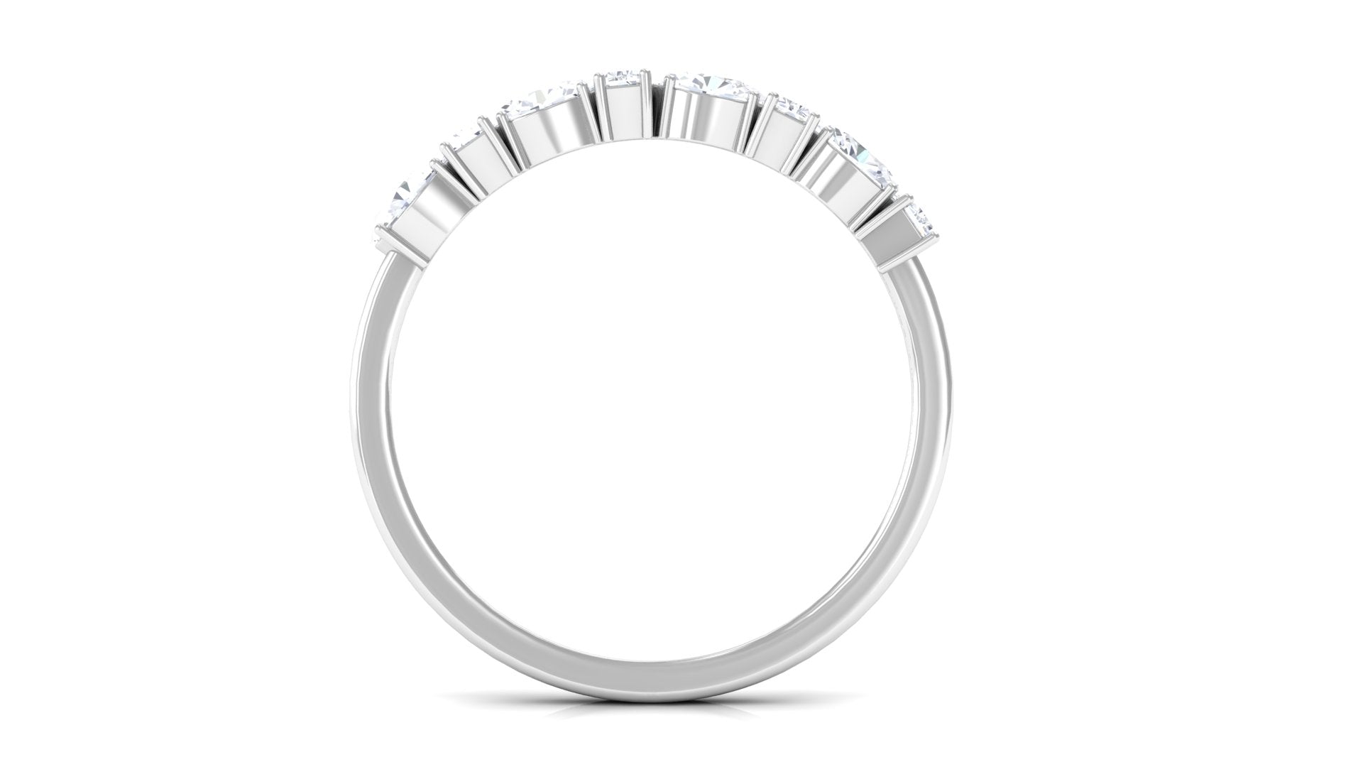 Oval and Baguette Cut Zircon Wedding Half Eternity Ring
