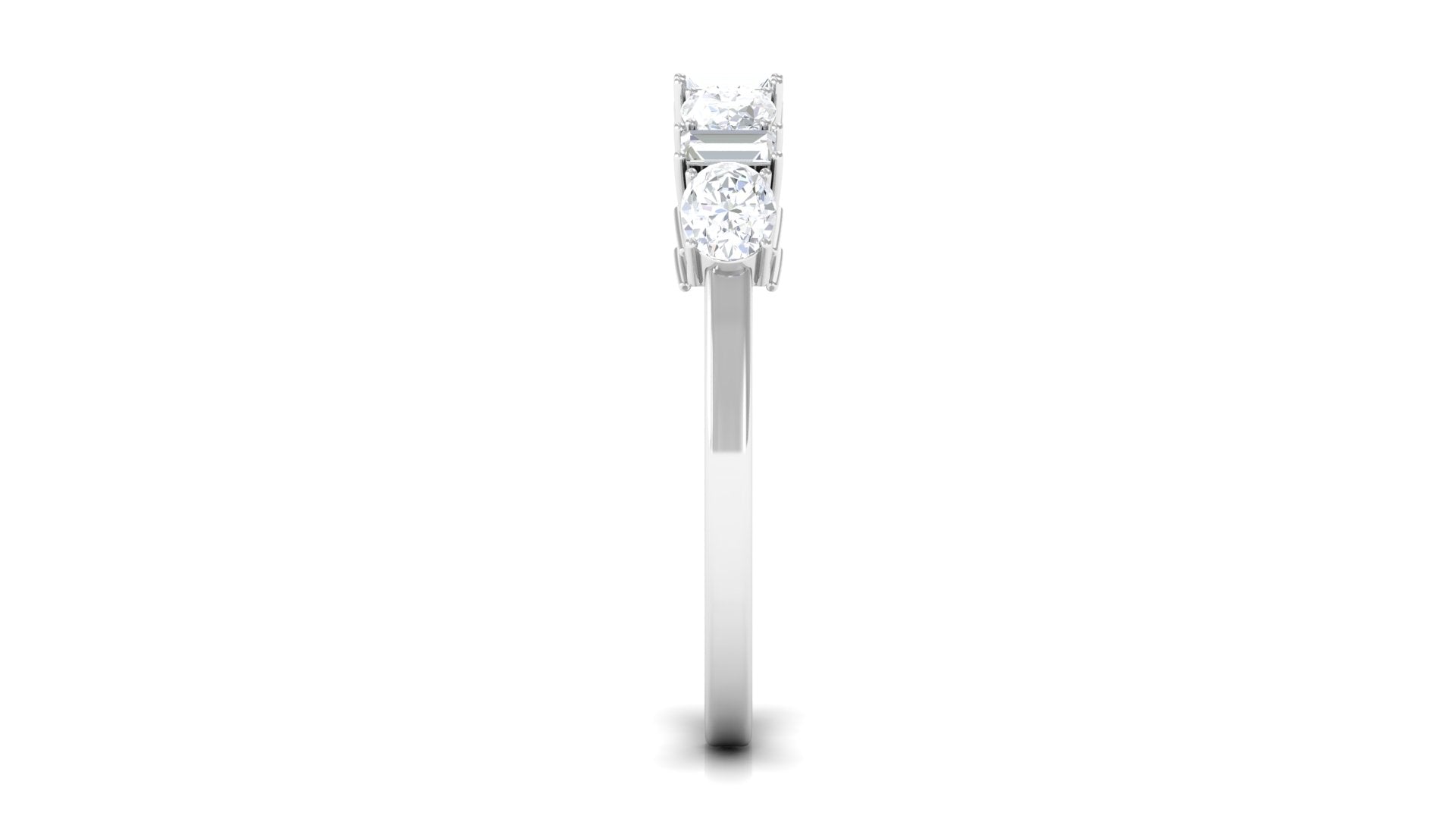 Oval and Baguette Cut Zircon Wedding Half Eternity Ring