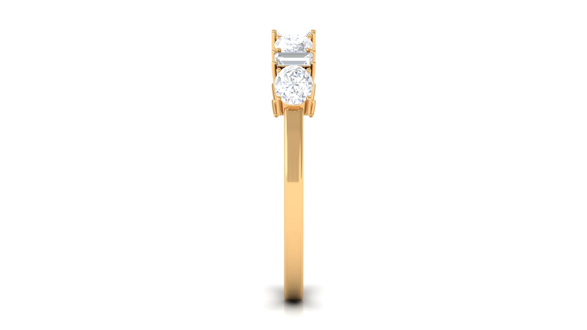 Oval and Baguette Cut Zircon Wedding Half Eternity Ring