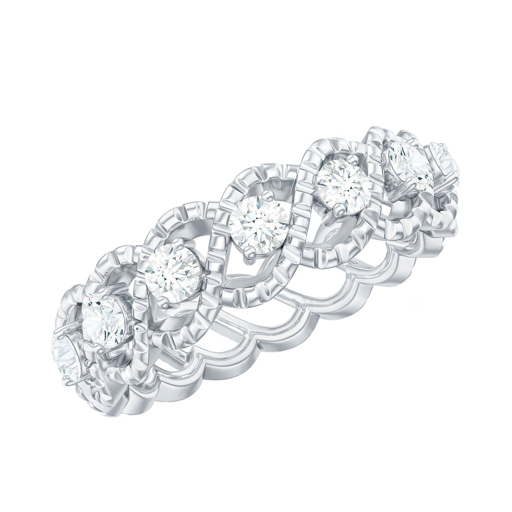Cubic Zirconia Twisted Eternity Band Ring