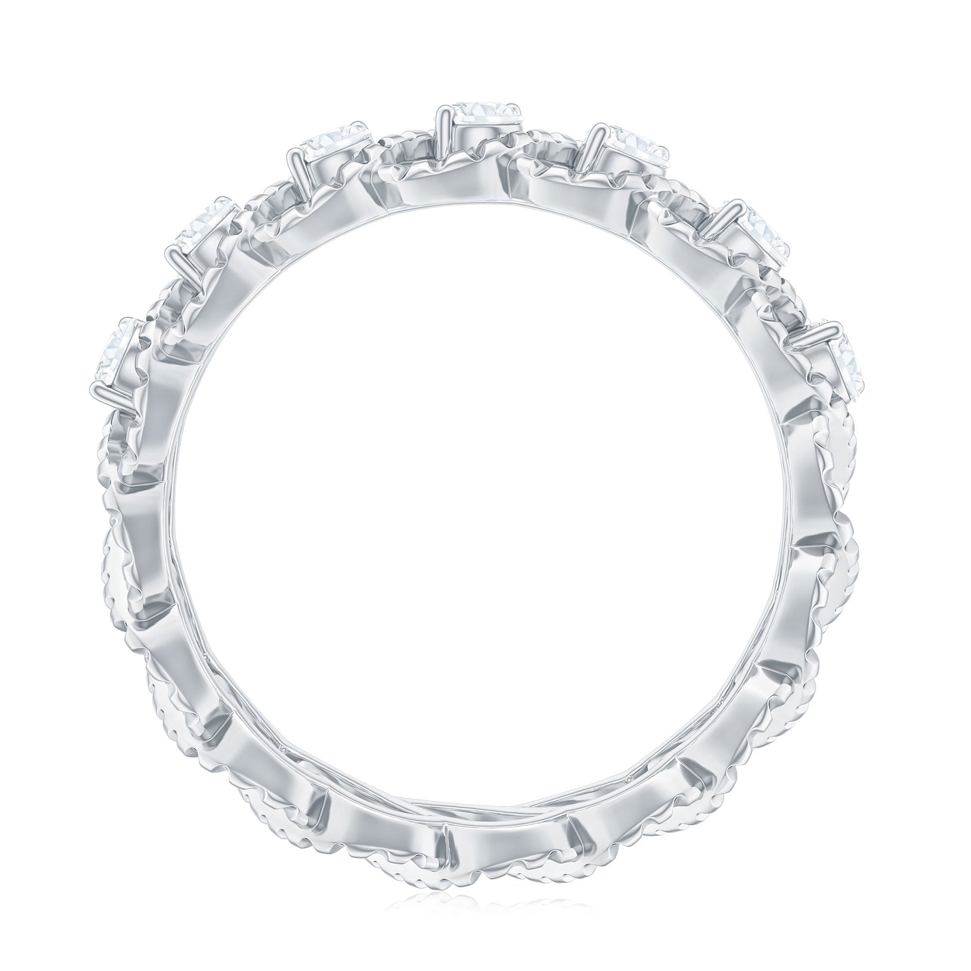 Cubic Zirconia Twisted Eternity Band Ring