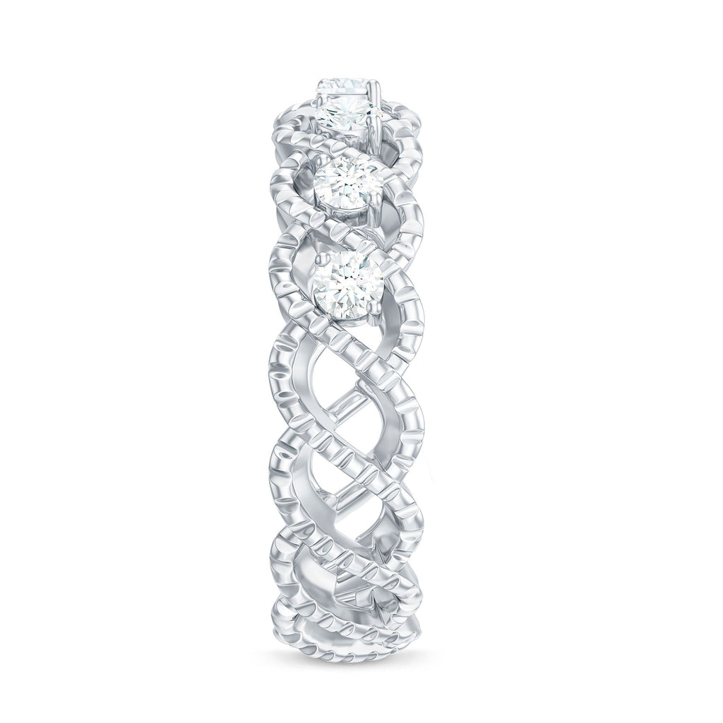 Cubic Zirconia Twisted Eternity Band Ring