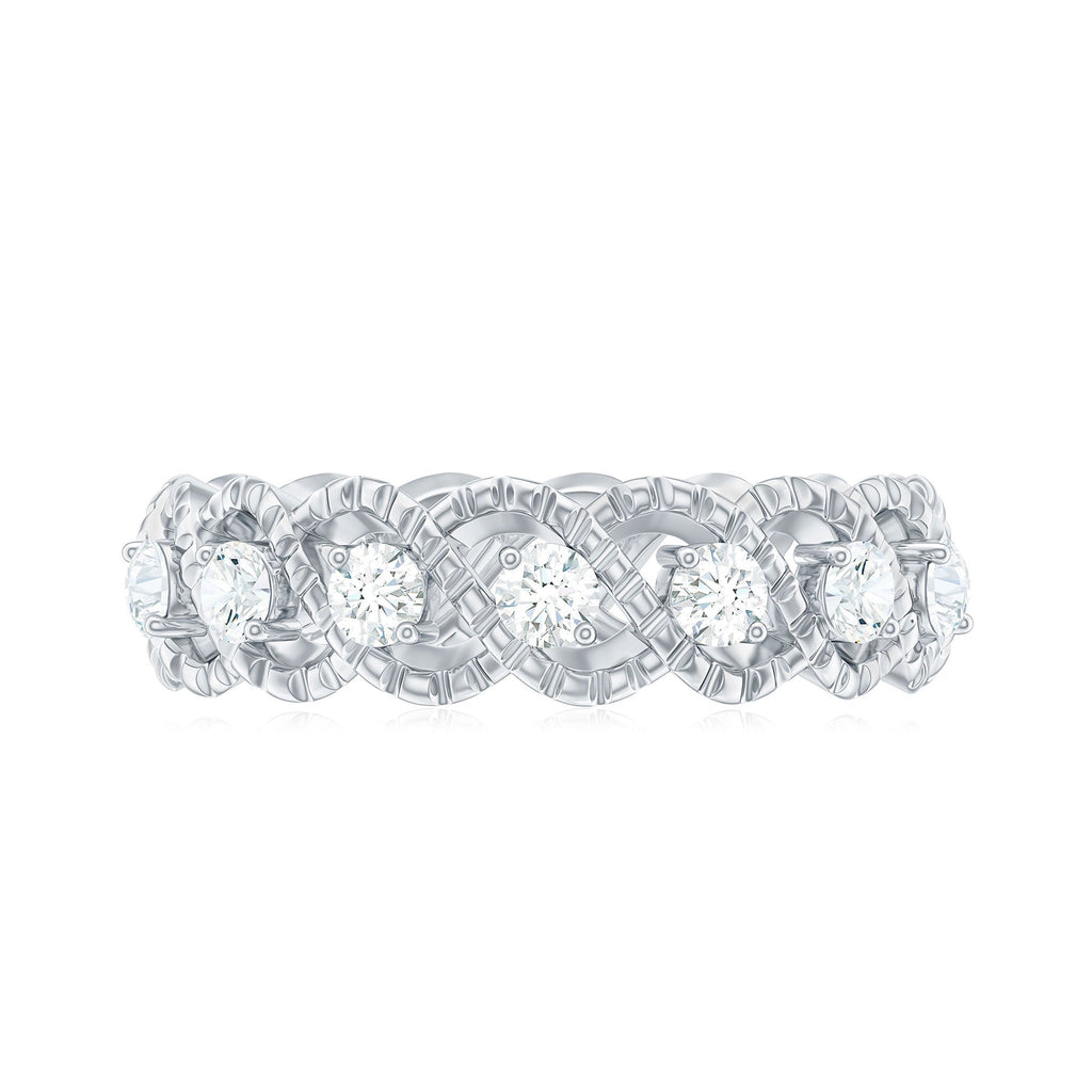 Cubic Zirconia Twisted Eternity Band Ring