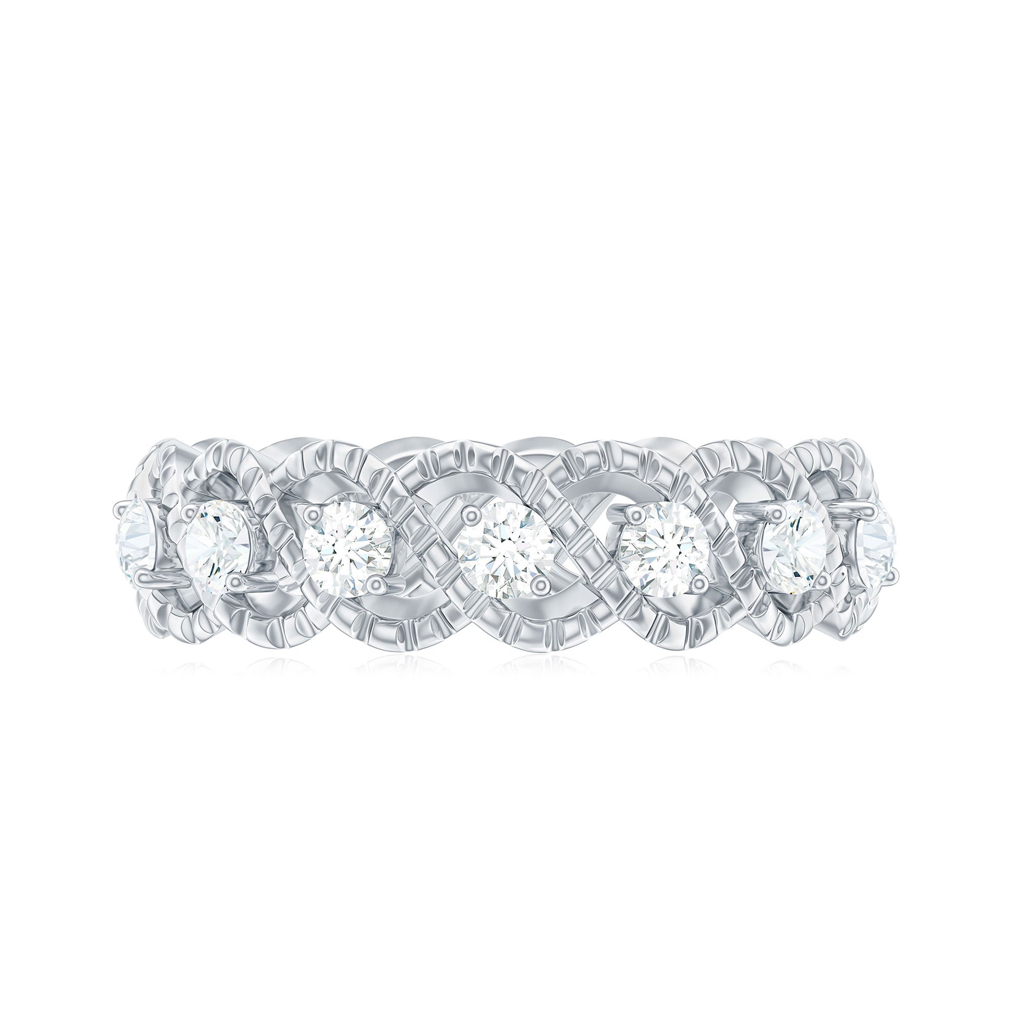 Cubic Zirconia Twisted Eternity Band Ring