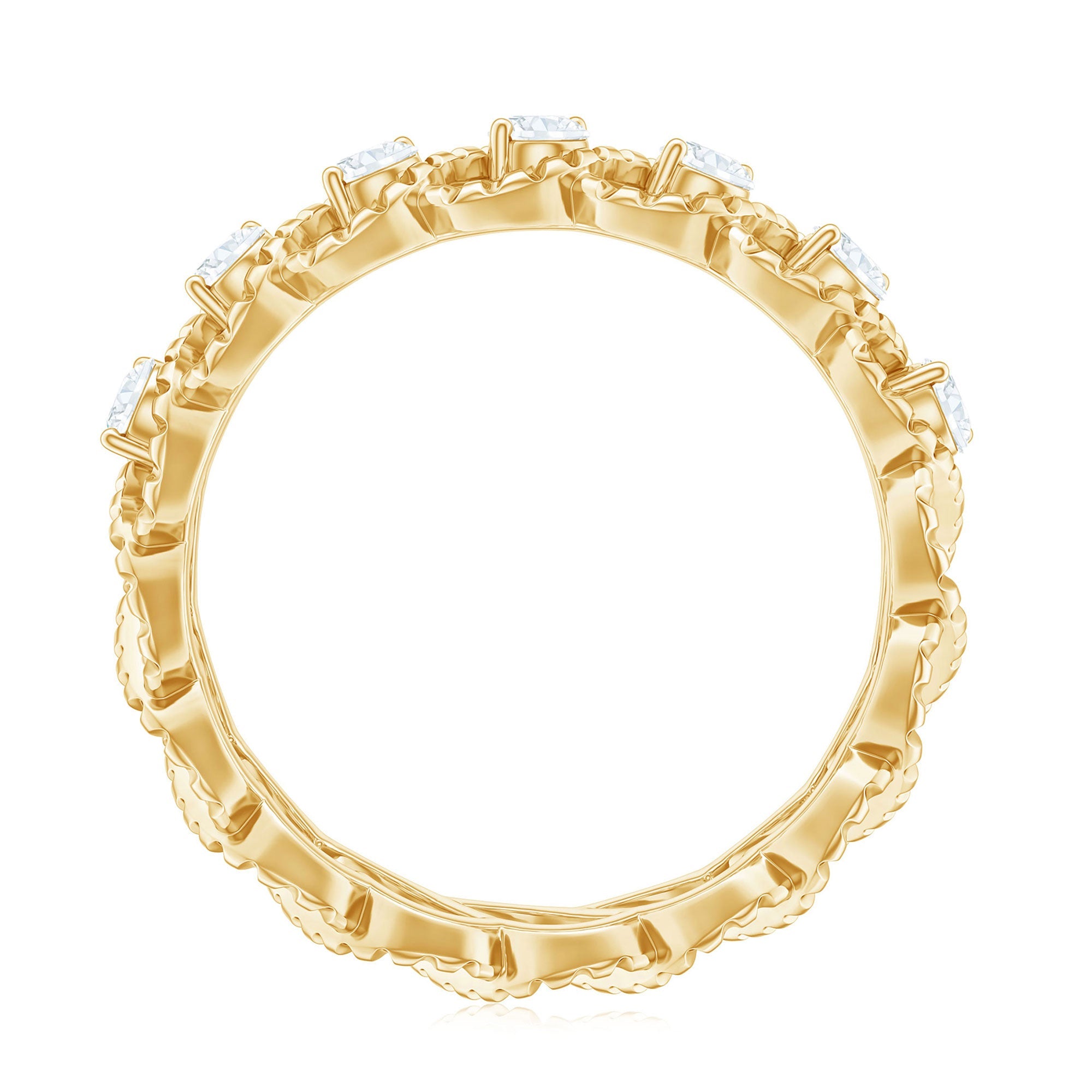 Cubic Zirconia Twisted Eternity Band Ring