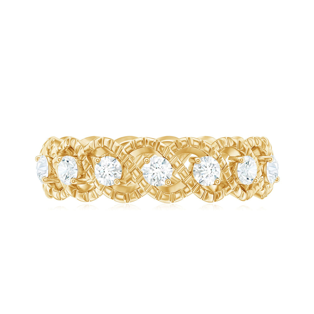 Cubic Zirconia Twisted Eternity Band Ring