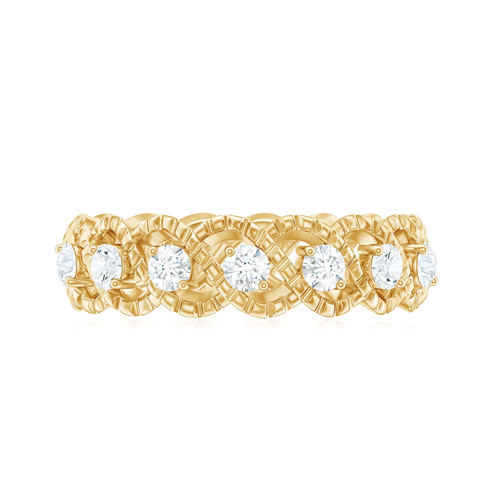 Cubic Zirconia Twisted Eternity Band Ring