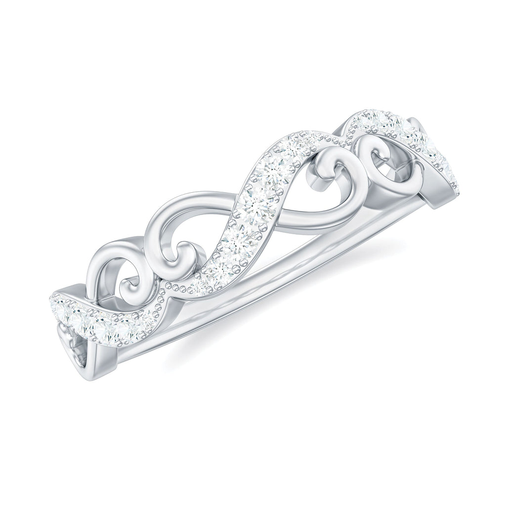 Vintage Inspired Moissanite Infinity Wedding Band Ring