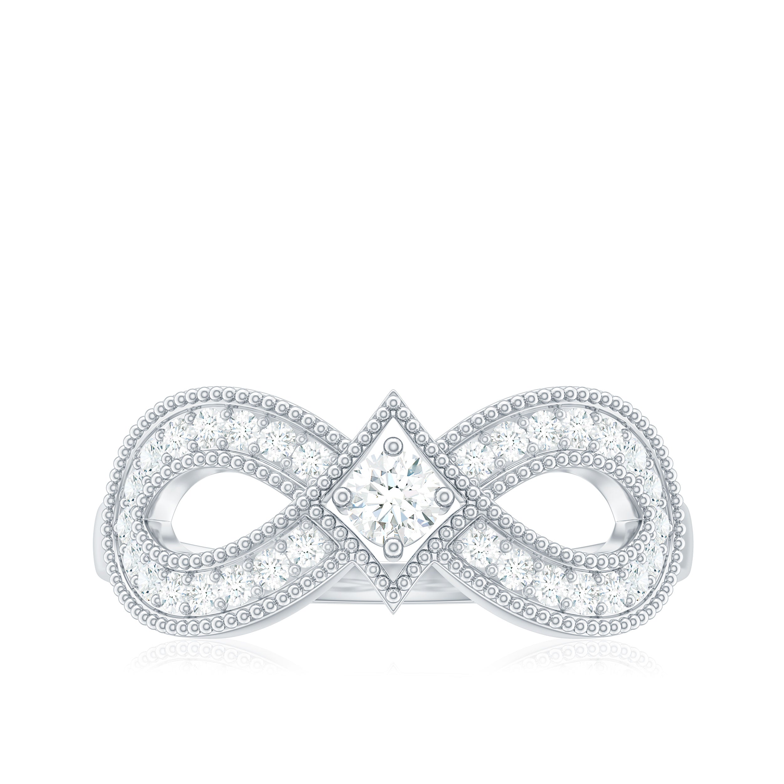 Vintage Inspired Moissanite Infinity Engagement Ring