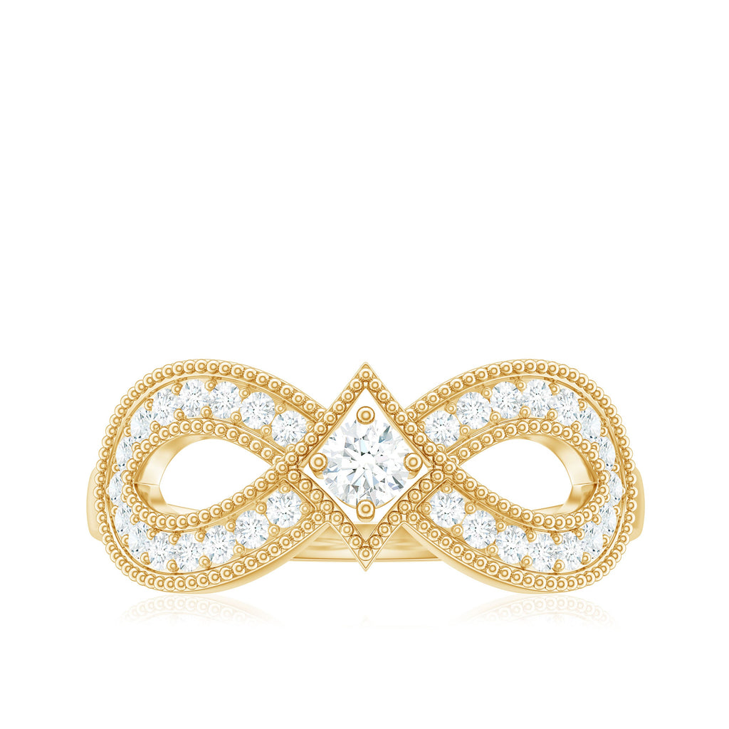 Vintage Inspired Moissanite Infinity Engagement Ring