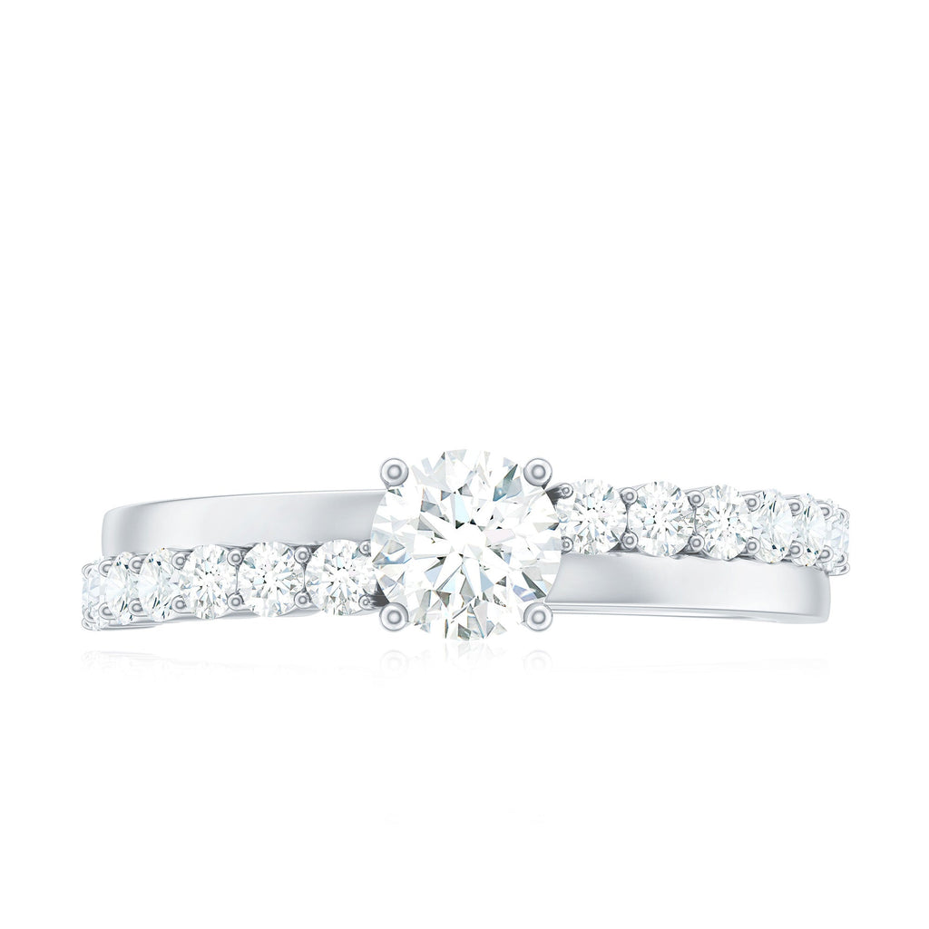 1 CT Round Cut Cubic Zirconia Promise Ring in Prong Setting