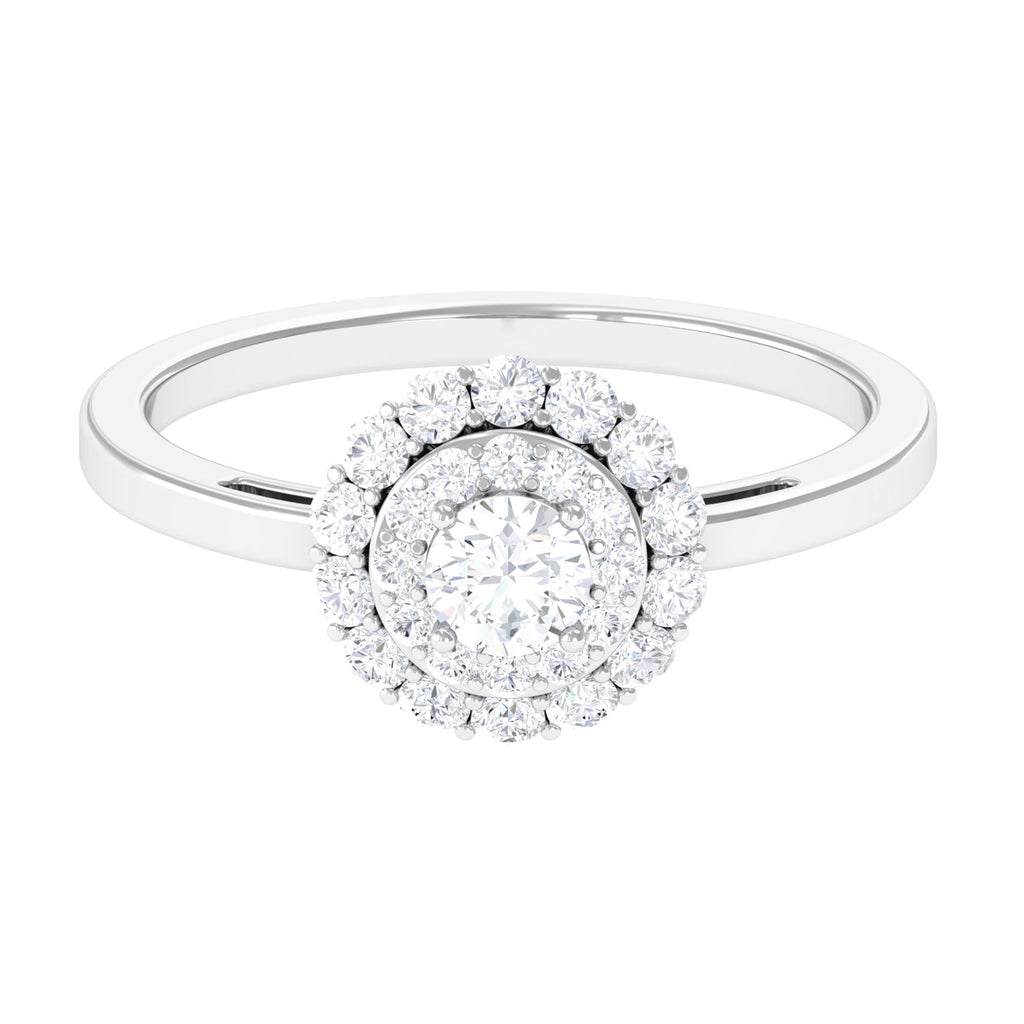 1.25 CT Certified Zircon Vintage Inspired Double Halo Ring