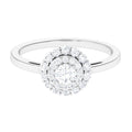 1.25 CT Certified Zircon Vintage Inspired Double Halo Ring